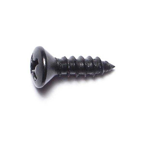 Midwest Fastener Sheet Metal Screw, #6 x 1/2 in, Black Steel Oval Head Phillips Drive, 40 PK 79481 - main